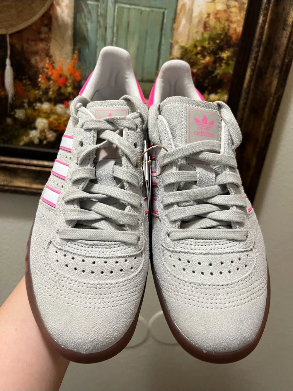 adidas Handball Top Rm Lace Up  Mens Grey Sneakers Casual Shoes.